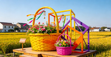 田园风光花篮装饰景观