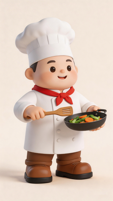 可爱厨师3D模型卡通形象
