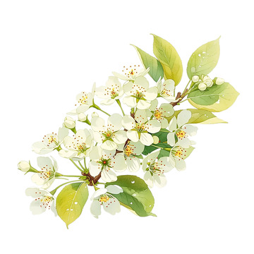 梨花春夜静谧素雅绽放