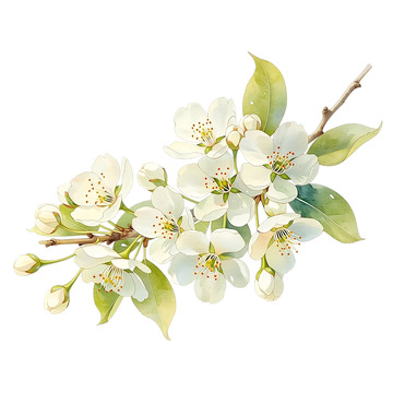 梨花盛开春意盎然