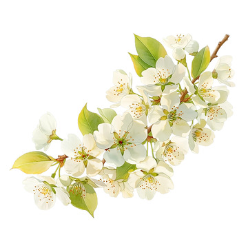 梨花如雪春风里绽放