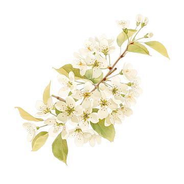 雪白梨花缀满春天梦想