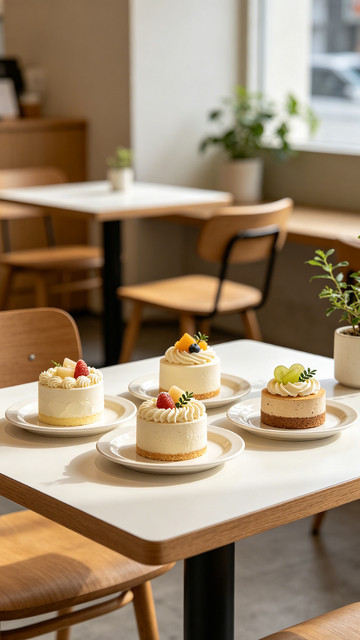清新甜品店蛋糕美食摄影