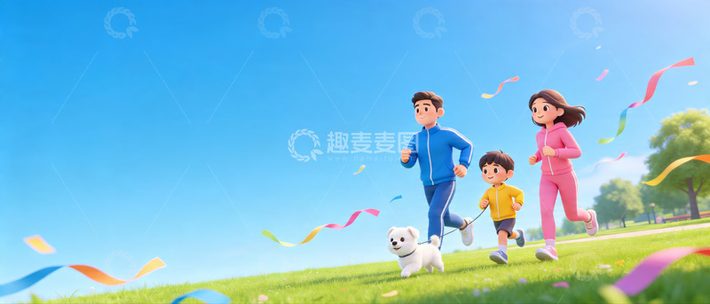 高清大图下载【趣麦麦图】3d卡通温馨家庭主题banner6