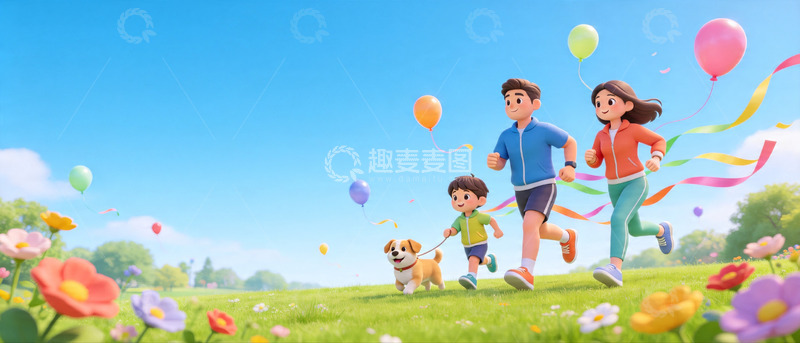 高清大图下载【趣麦麦图】3d卡通温馨家庭主题banner9