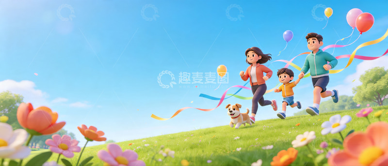 高清大图下载【趣麦麦图】3d卡通温馨家庭主题banner8