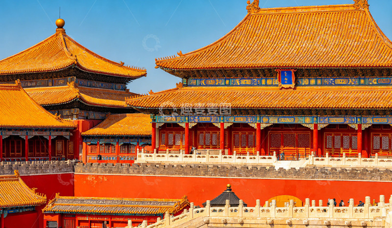 高清大图下载【趣麦麦图】古典宫殿红墙黄瓦建筑风光