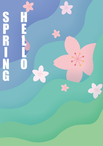 春日樱花海报设计
