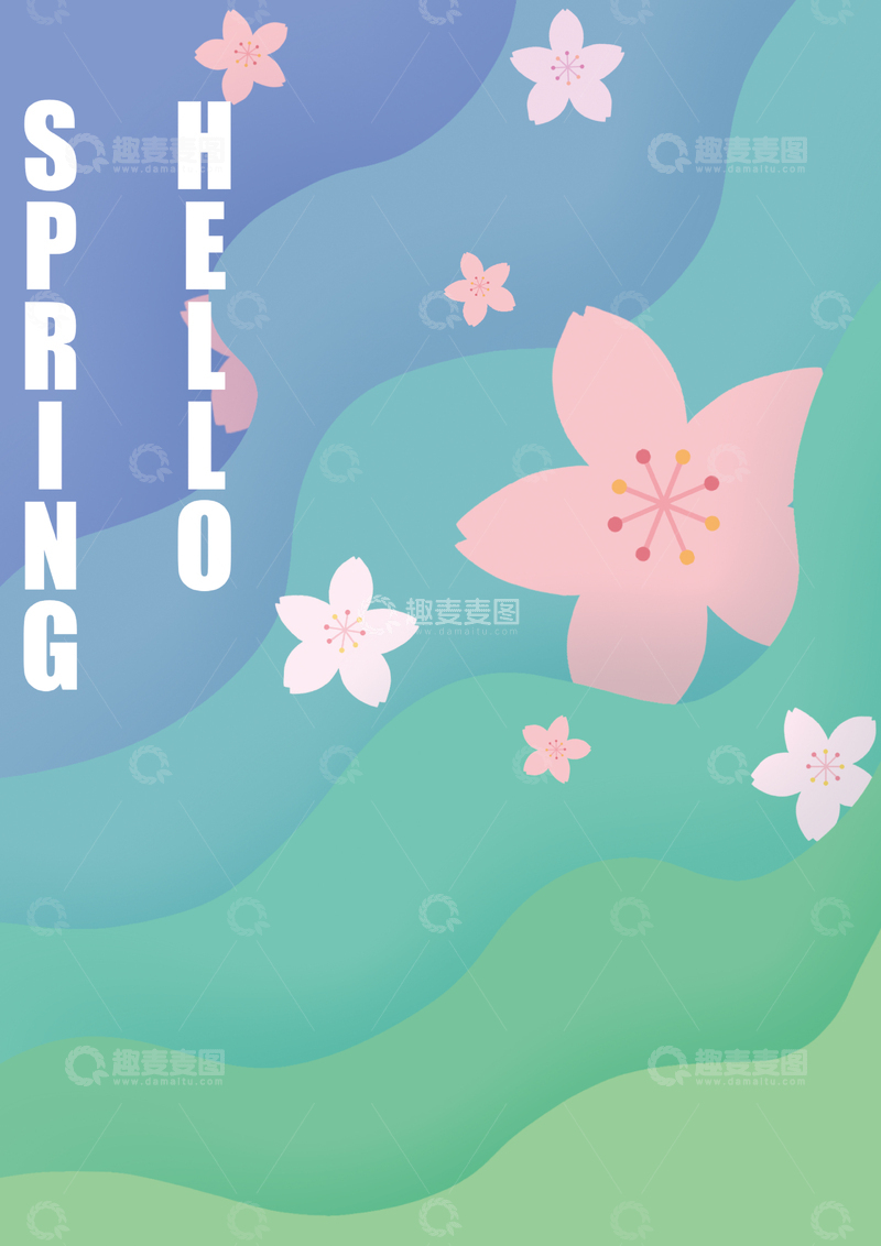 源文件下载【趣麦麦图】-春日樱花海报设计
