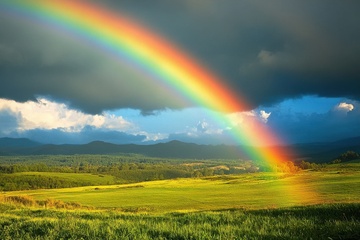 草原上空的一道彩虹