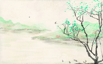 水墨山水诗意意境国画