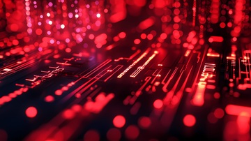 科技红光数字光影效果