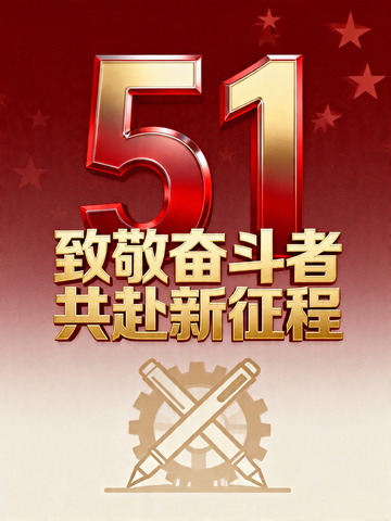 五一庆典奋斗者宣传海报