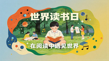 读书日儿童阅读插画设计素材