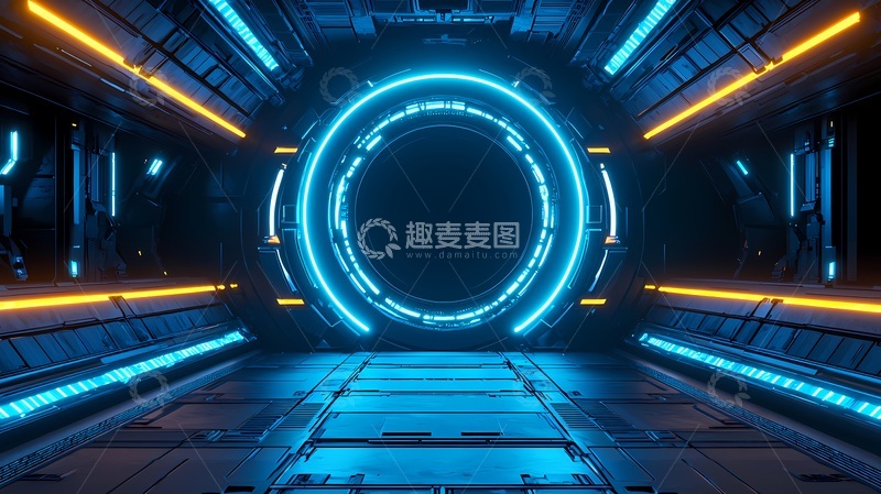 高清大图下载【趣麦麦图】-科幻未来感太空舱内部场景