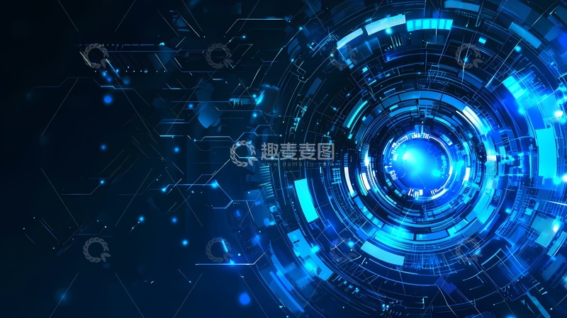 高清大图下载【趣麦麦图】-科技蓝色未来感背景
