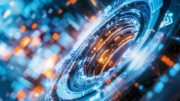 科技感未来城市光轨特效