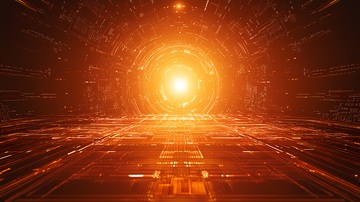 科幻光效隧道数字背景