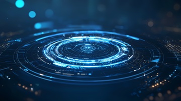 未来科技感蓝色光圈图像