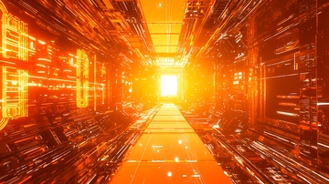 科幻感隧道光影数字艺术