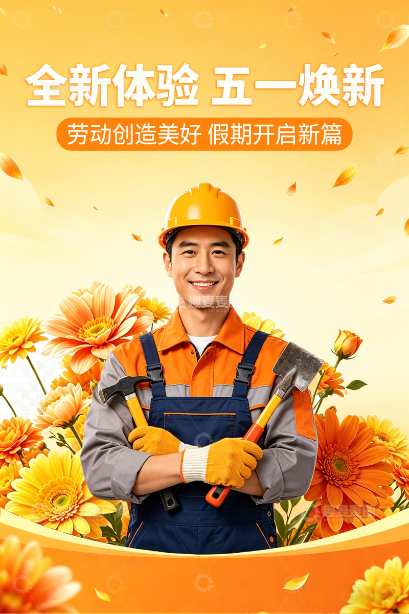 源文件下载【趣麦麦图】劳动节工人宣传海报设计素材