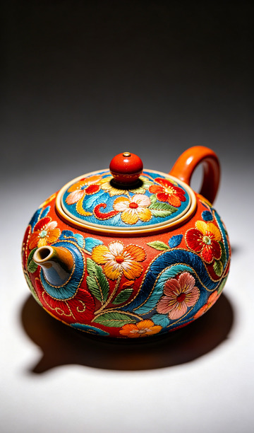 传统手绘茶壶工艺品