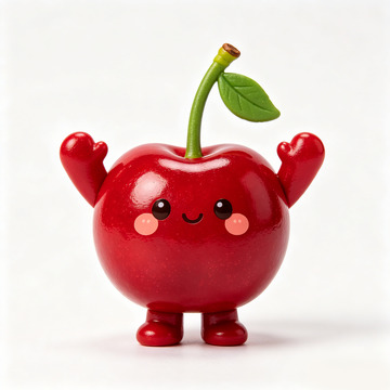 卡通樱桃形象创意插画