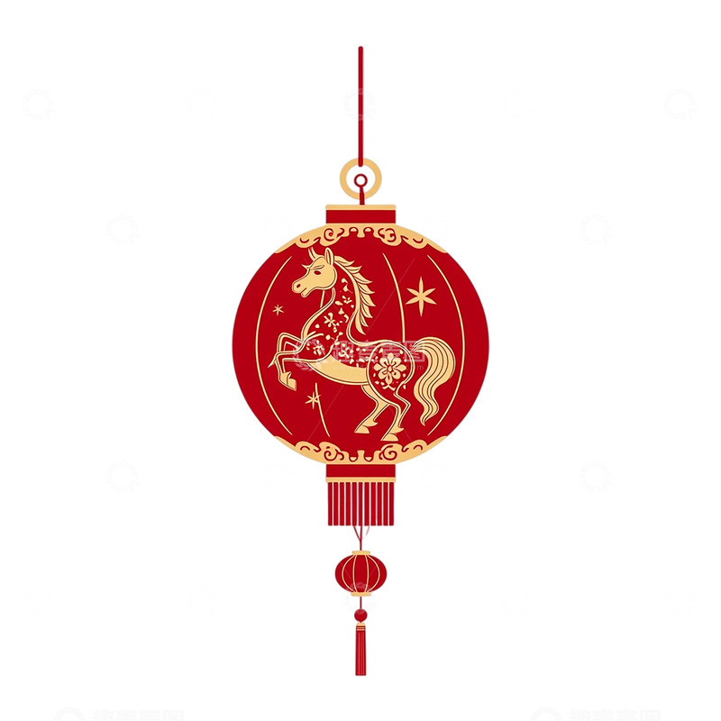 高清大图下载【趣麦麦图】天马奔腾的春节灯笼奇景