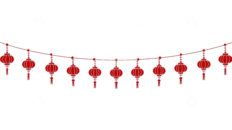 高清大图下载【趣麦麦图】红色灯笼流苏悬挂艺术