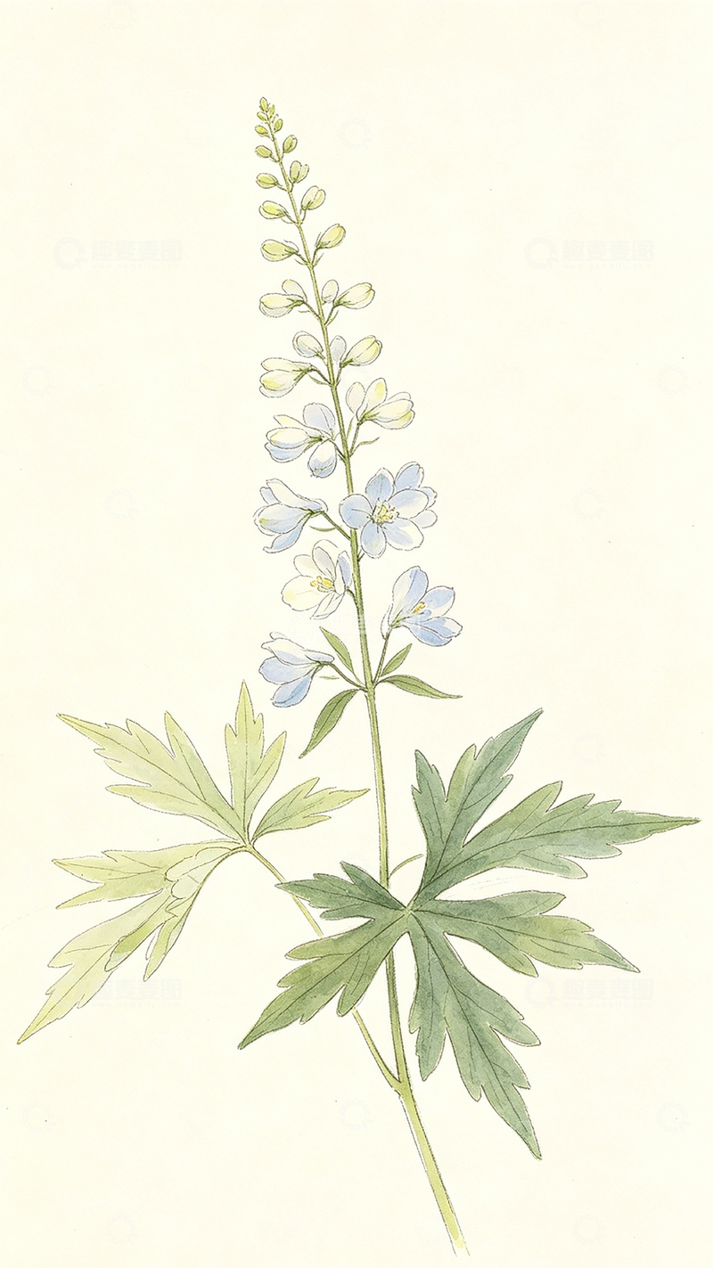 高清大图下载【趣麦麦图】水彩植物插画野花