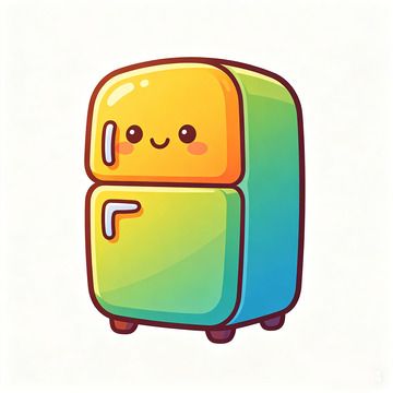 可爱卡通冰箱图案设计素材