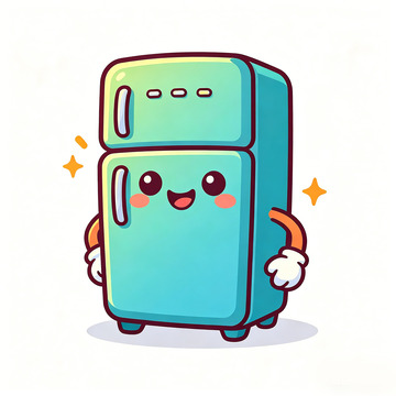 卡通可爱冰箱形象插画