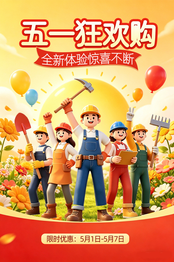 五一狂欢购宣传海报