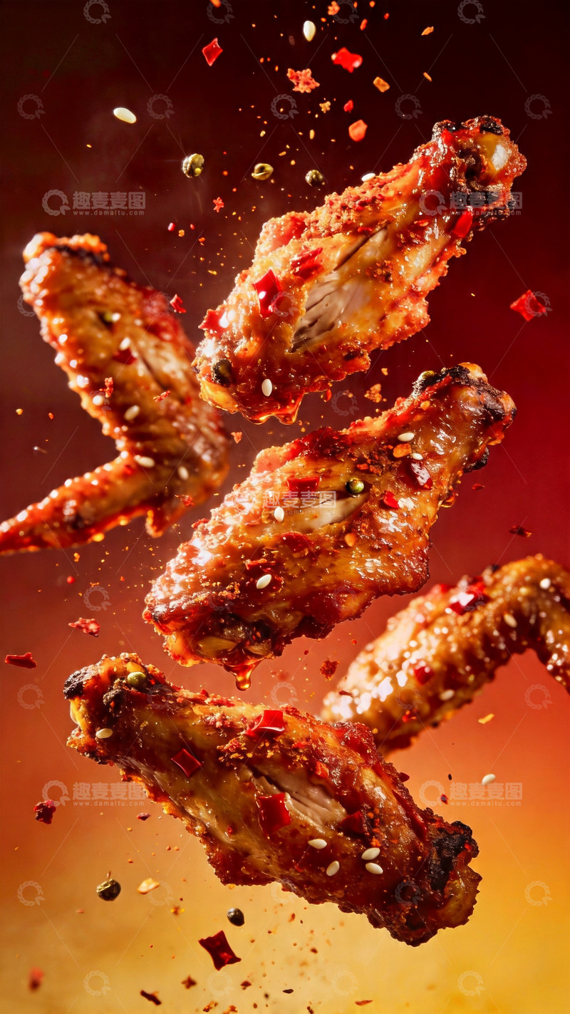 高清大图下载【趣麦麦图】-商业级视频广告大片辣烤鸡翅4