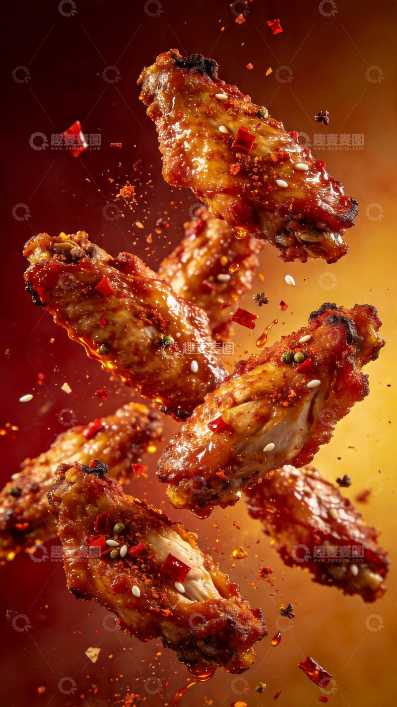 高清大图下载【趣麦麦图】-商业级视频广告大片辣烤鸡翅3