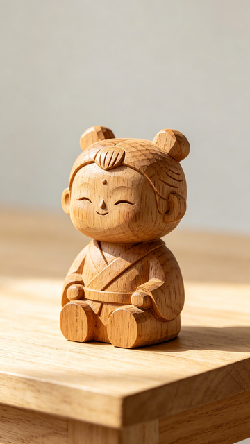 木雕招财猫原木艺术