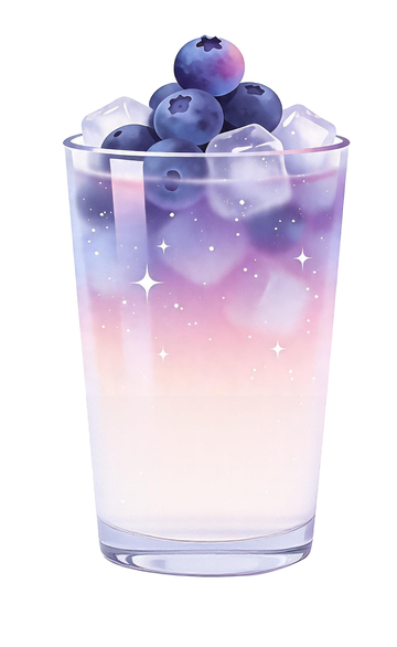 梦幻风格插画蓝莓冰饮料1