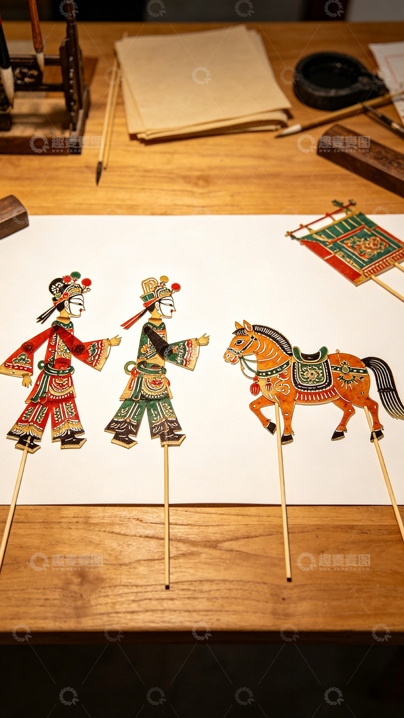 高清大图下载【趣麦麦图】传统皮影戏艺术展示