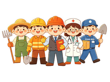 卡通职业人物插图