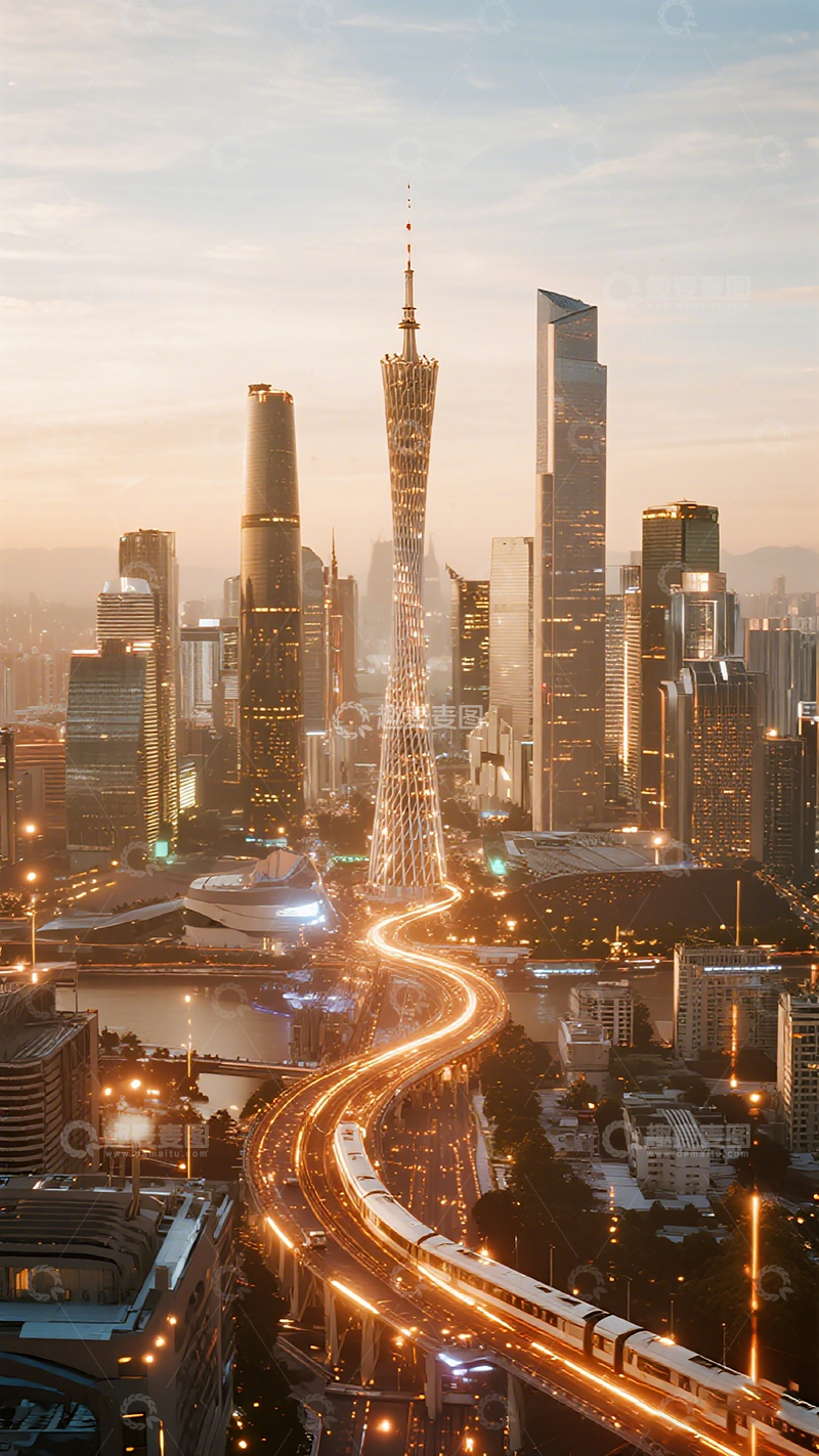 高清大图下载【趣麦麦图】都市黄昏高楼大厦风光摄影