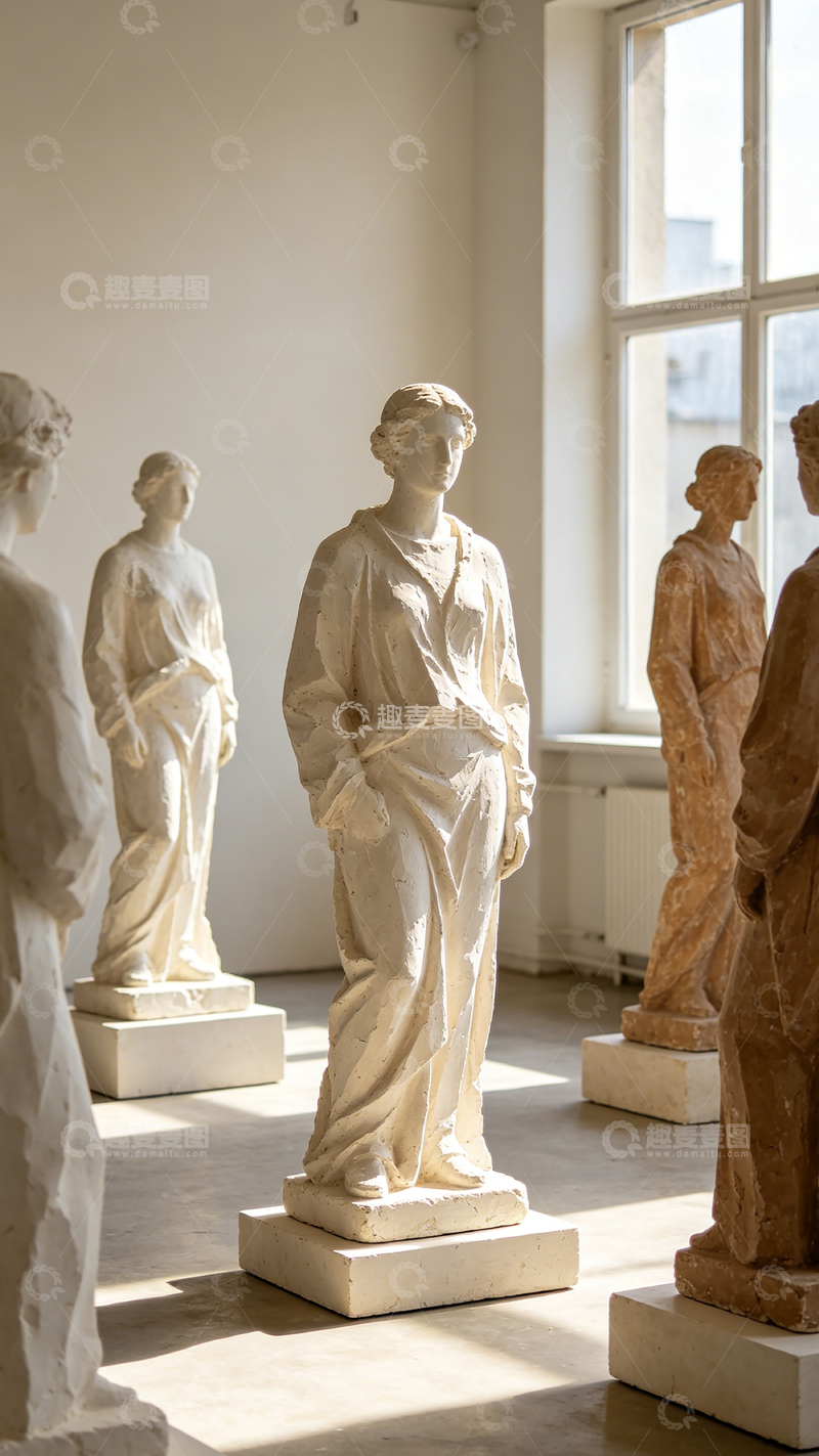 高清大图下载【趣麦麦图】古典艺术雕塑展厅