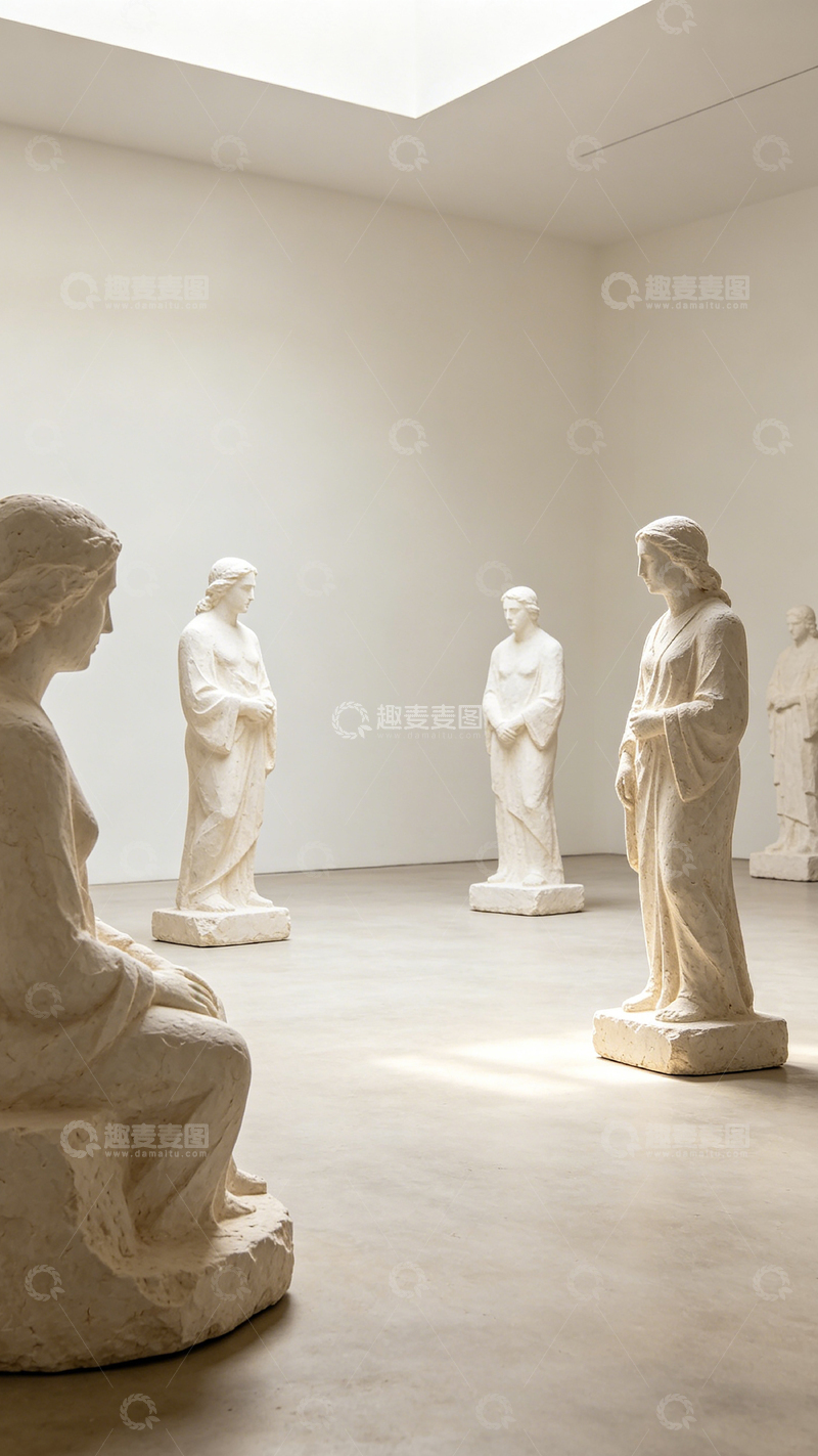 高清大图下载【趣麦麦图】古典雕塑艺术馆内景