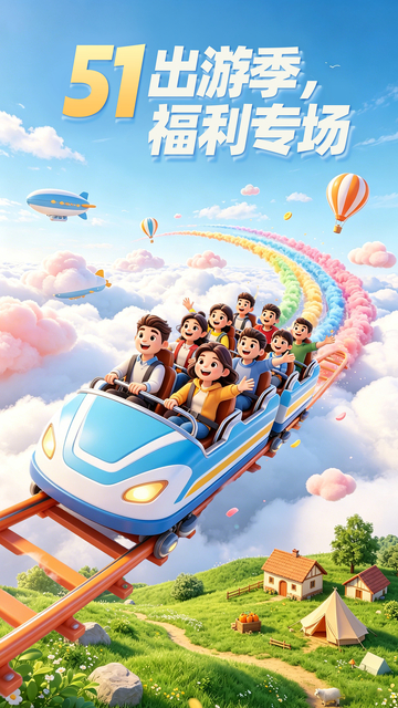 卡通游乐园福利宣传海报