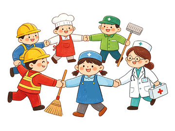 卡通职业人物插画素材