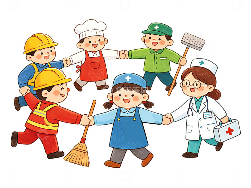 高清大图下载【趣麦麦图】-卡通职业人物插画素材