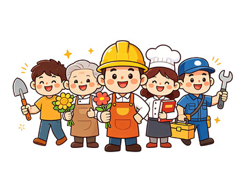 卡通职业人物插画素材