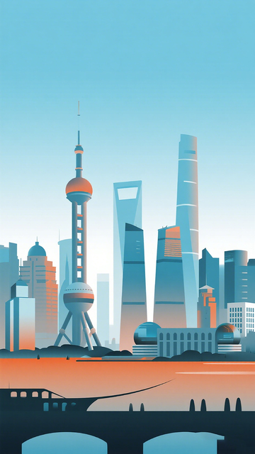 未来都市插画天际线