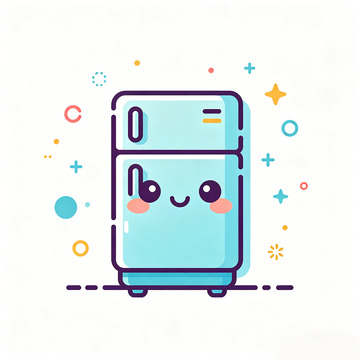 可爱卡通冰箱图标设计元素