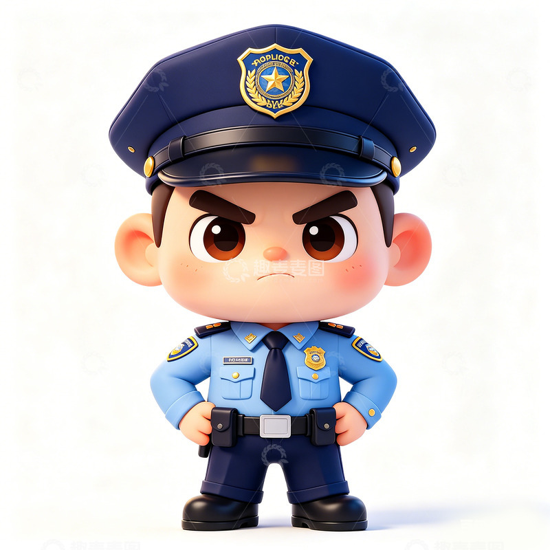 高清大图下载【趣麦麦图】卡通警察形象设计素材