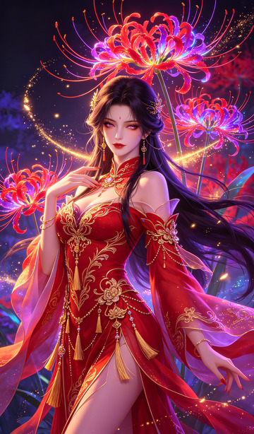 华丽古风女子插画